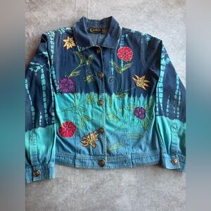Allure Multicolor Embroidered Jean Jacket